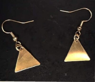 Brass Triangle Earrings - image1